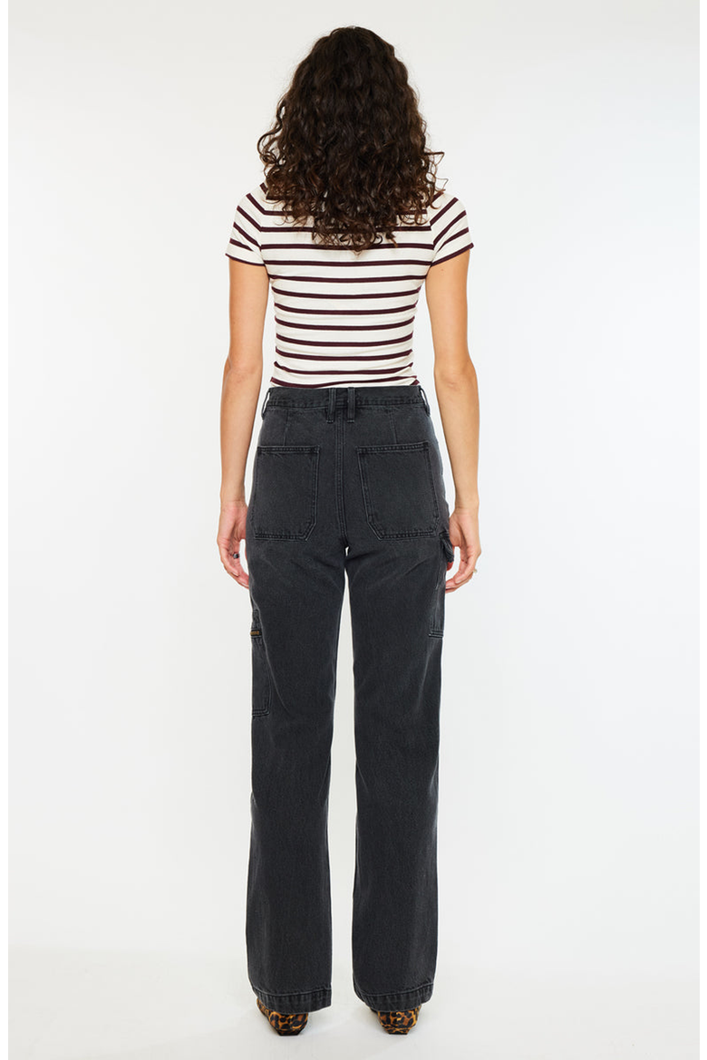 Semarea Ultra High Rise 90's Straight Leg Jeans, Alternate, color, Dark Gray