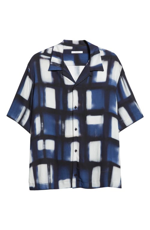 Givenchy Afternoon Light Check Twill Camp Shirt In Blue