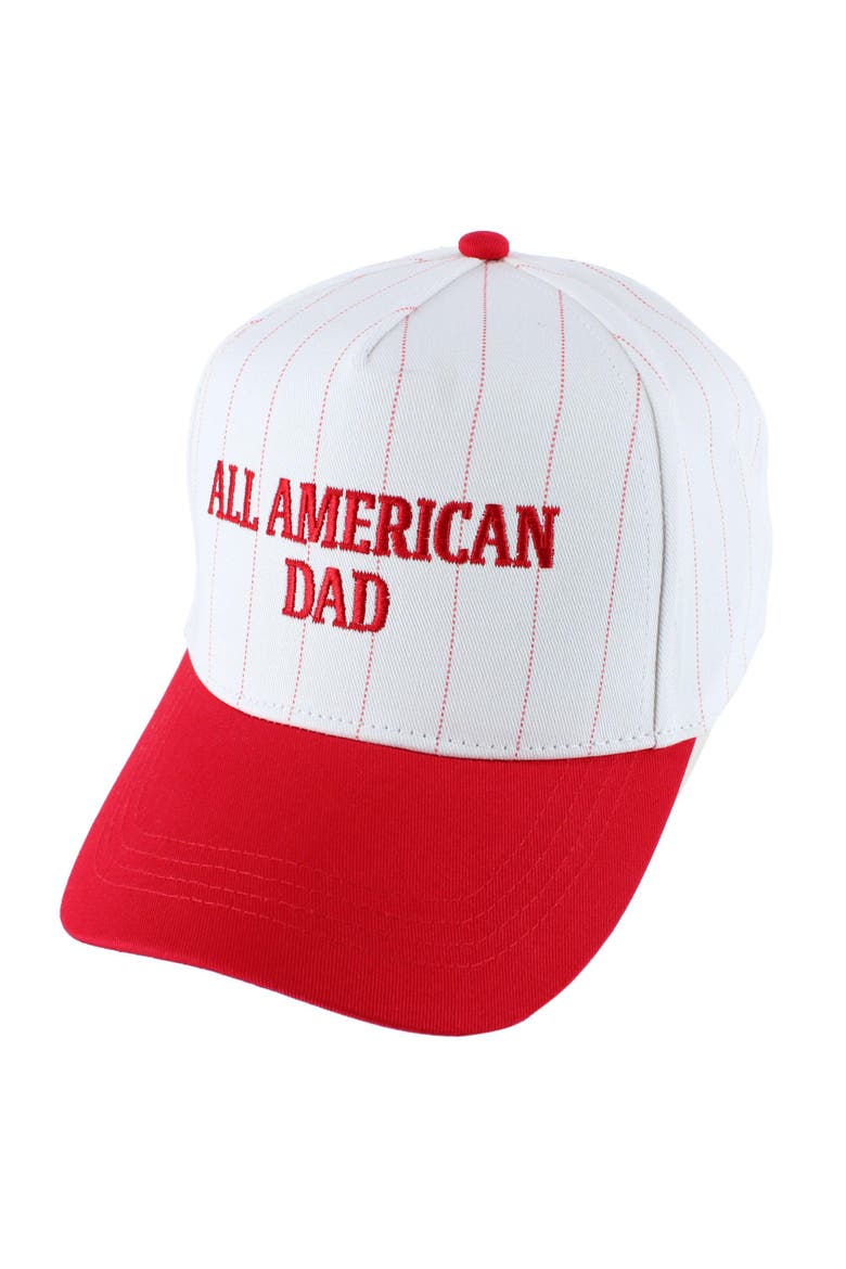 All American Dad Pinstripe Baseball Hat, Alternate, color, Red