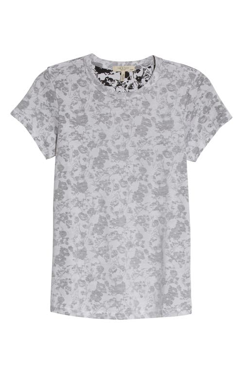 Rag & Bone Poppy Print Organic Cotton Top In Gray