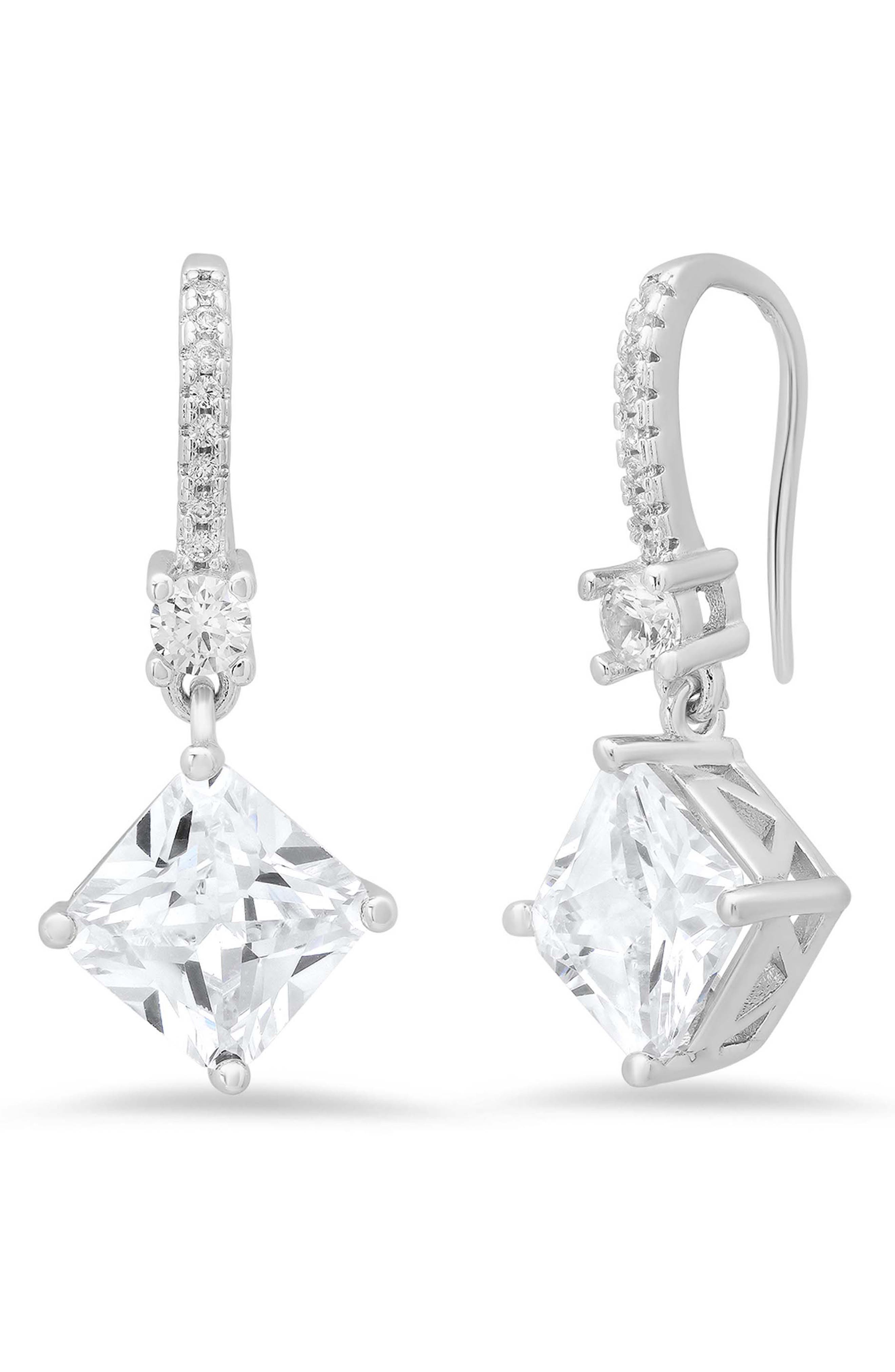 Simulated Diamond Drop Earrings