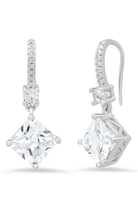 Simulated Diamond Drop Earrings