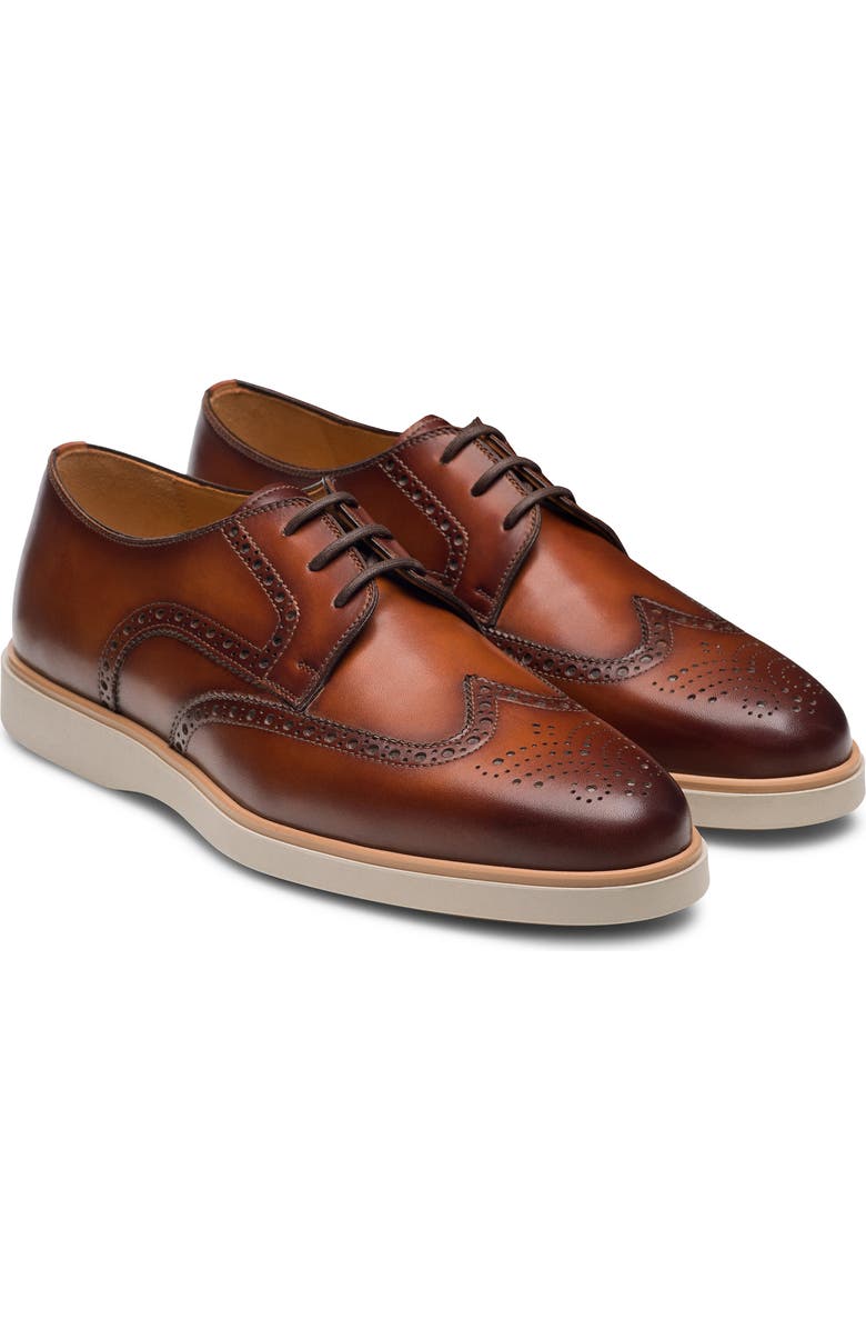 Magnanni Leonel II Wingtip Derby, Main, color, Cognac