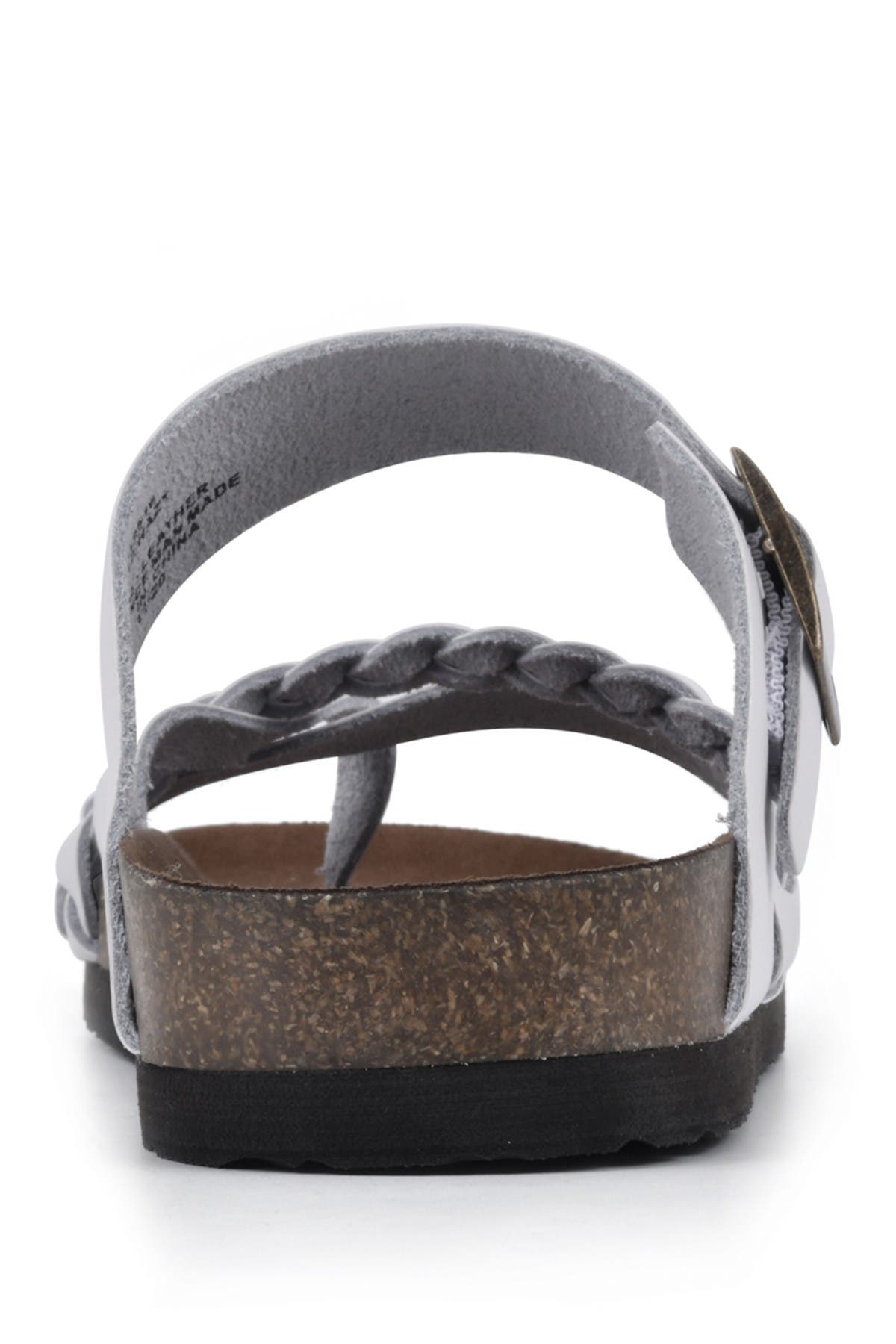 Hazy Leather Footbed Sandal, Alternate, color, WHITE/LEATHER