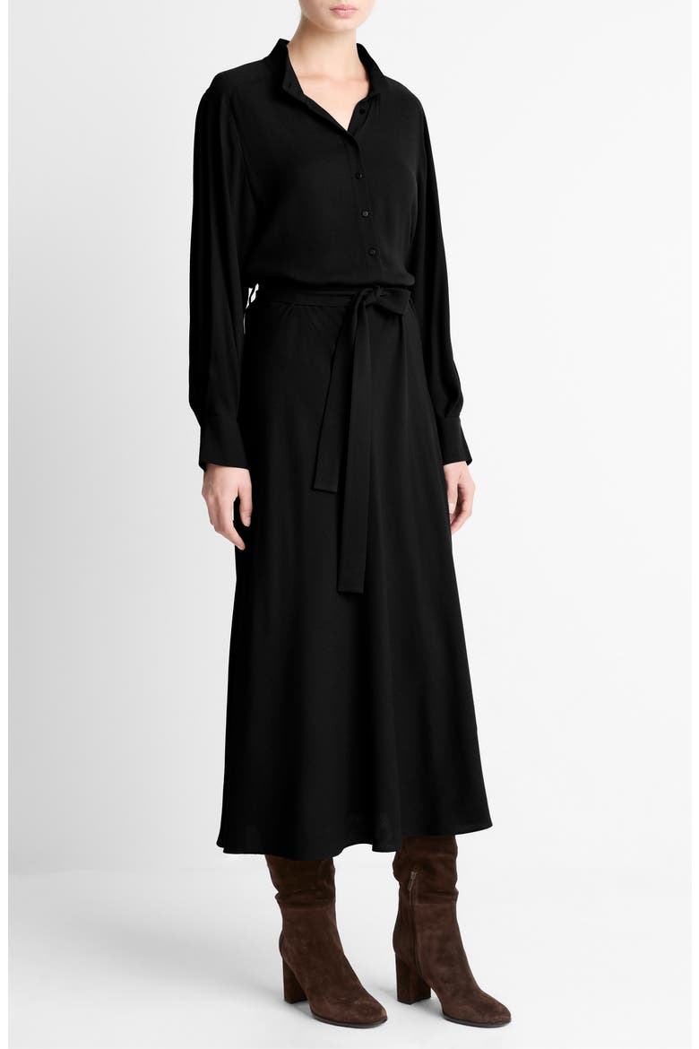 Long Sleeve Shirtdress, Alternate, color, BLACK