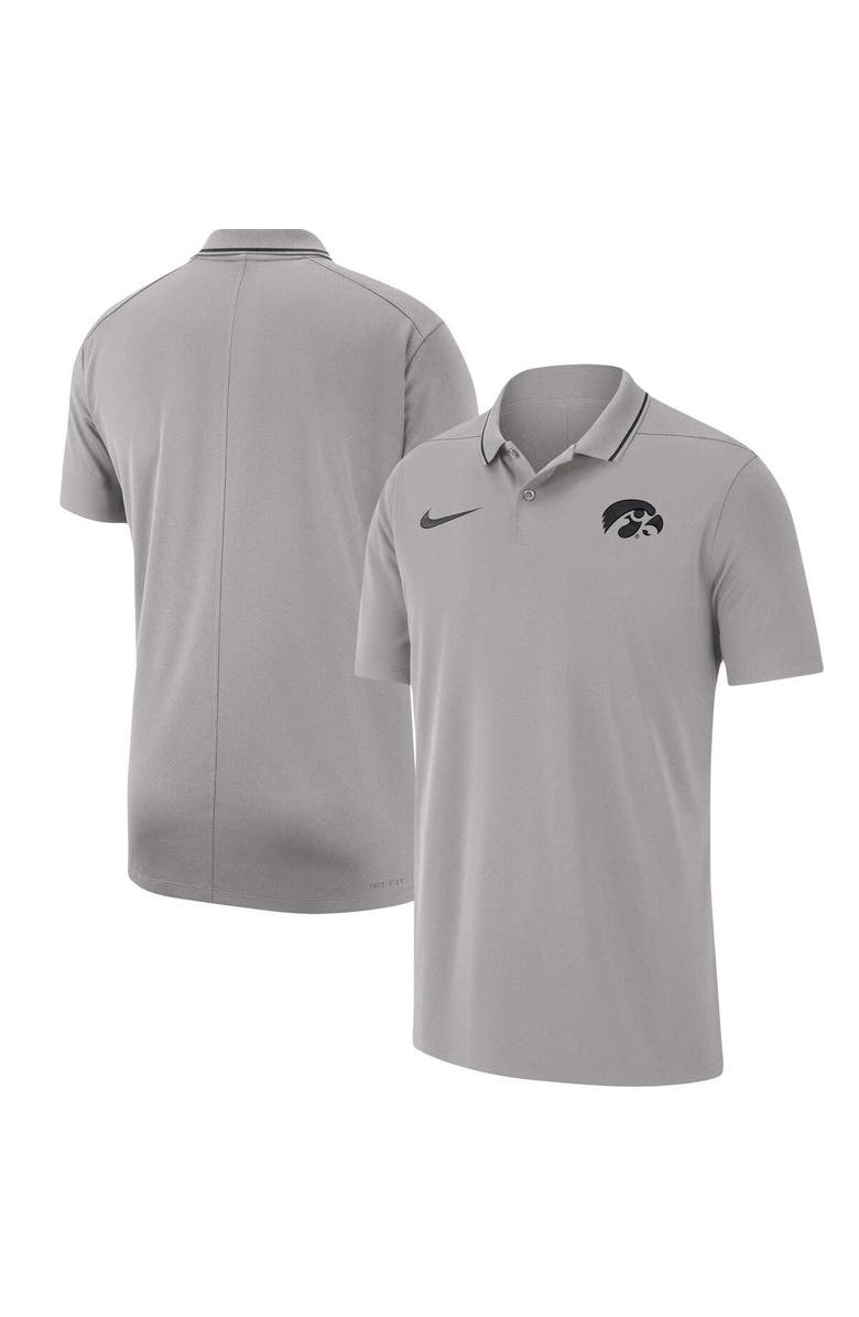 Nike Men's Nike Gray Iowa Hawkeyes 2023 Coaches Performance Polo, Main, color, Gray