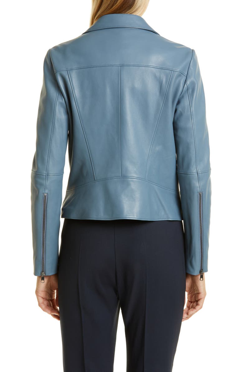 BOSS Saleli Lambskin Leather Jacket, Alternate, color,