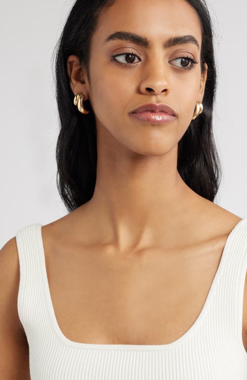 Open Edit Double Curved J-hoop Earrings In Gold