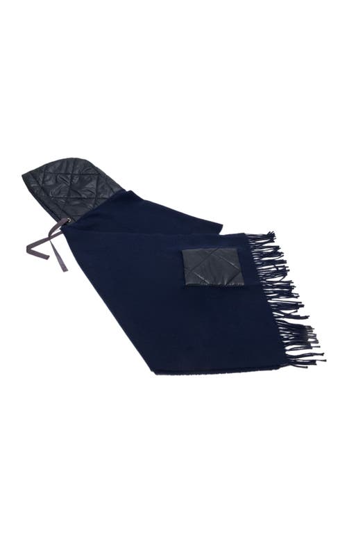 Maje Hooded Wool Poncho In Blue