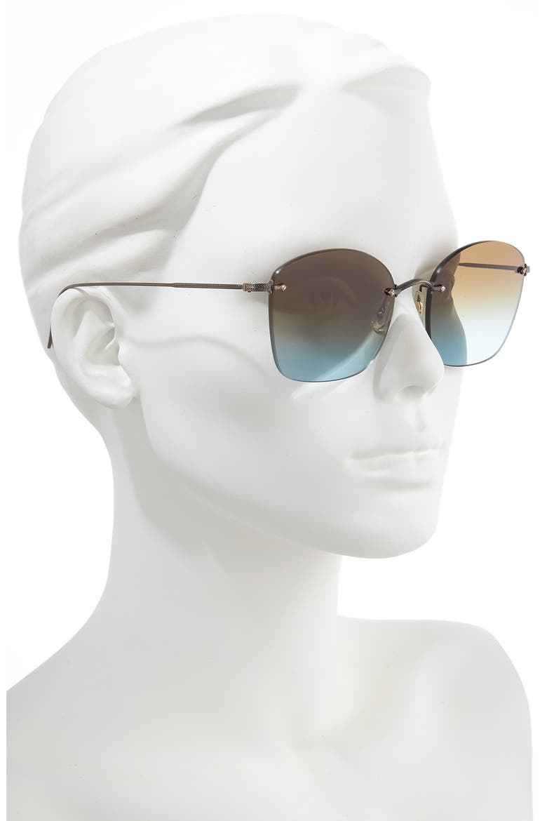 Marlien 58mm Sunglasses, Alternate, color, ANTIQUE GOLD/ AZURE BROWN