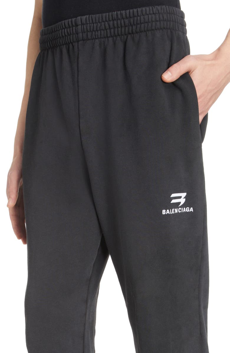 Balenciaga Dirty Cotton Molleton Sweatpants, Alternate, color,