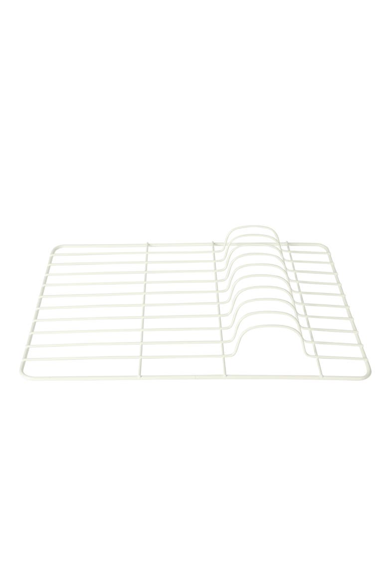 Nestcraft Full-Size Dish Rack with Drain Board and Flatware Caddy, Alternate, color, White