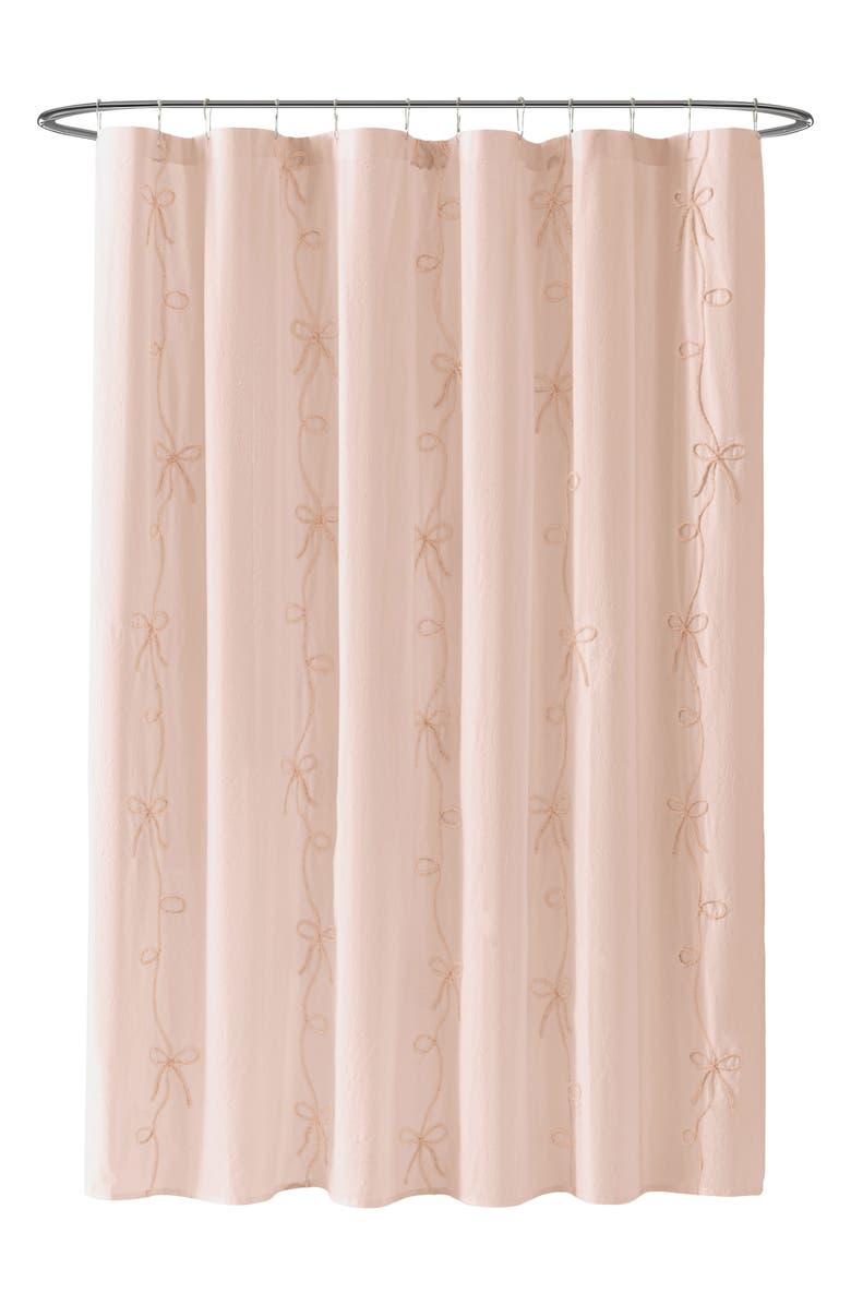 Peri Home Sasha Bows Shower Curtain, Main, color,