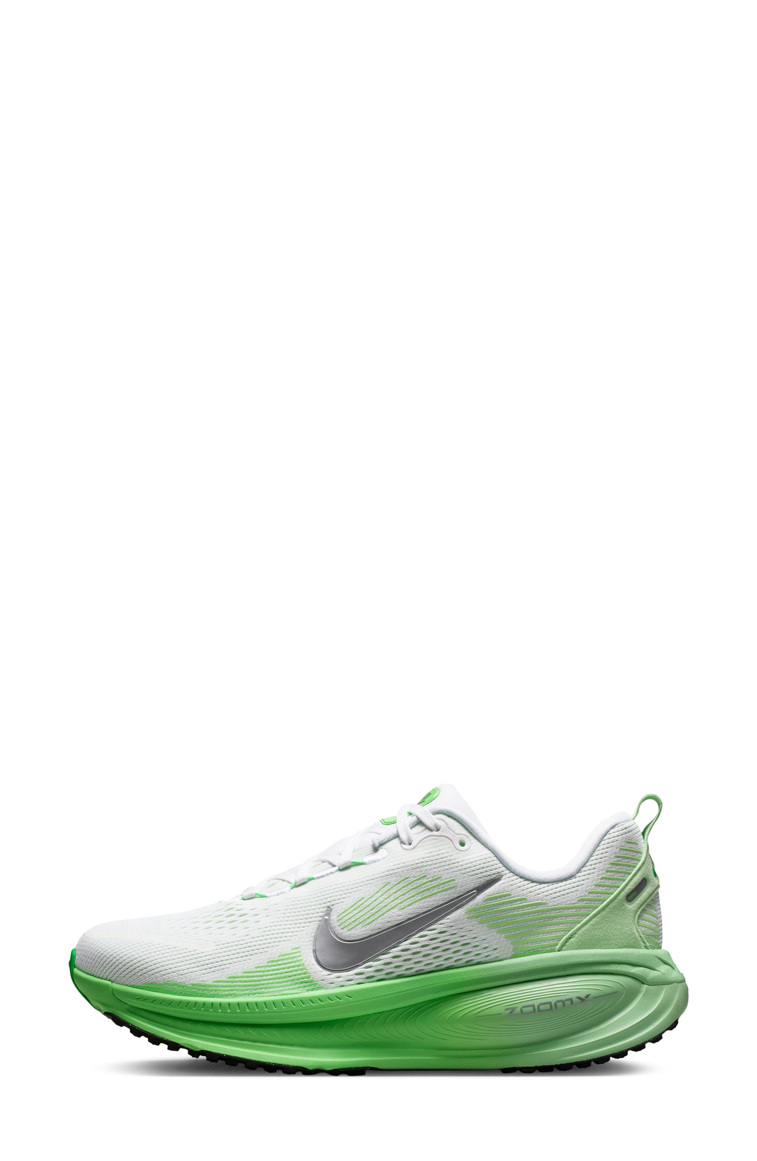 Vomero 18 Running Shoe, Alternate, color, WHITE/ GREEN/ SILVER