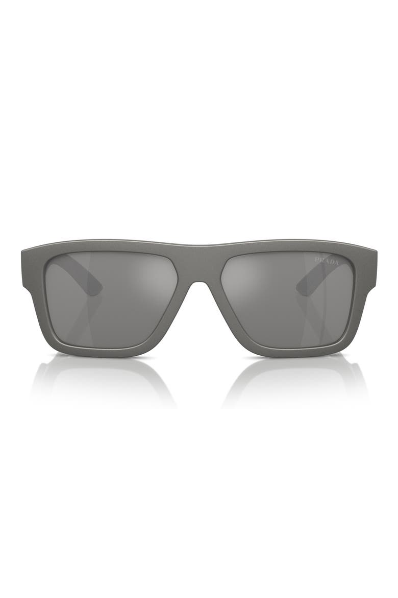 56mm Square Sunglasses, Main, color, GREY SILVER