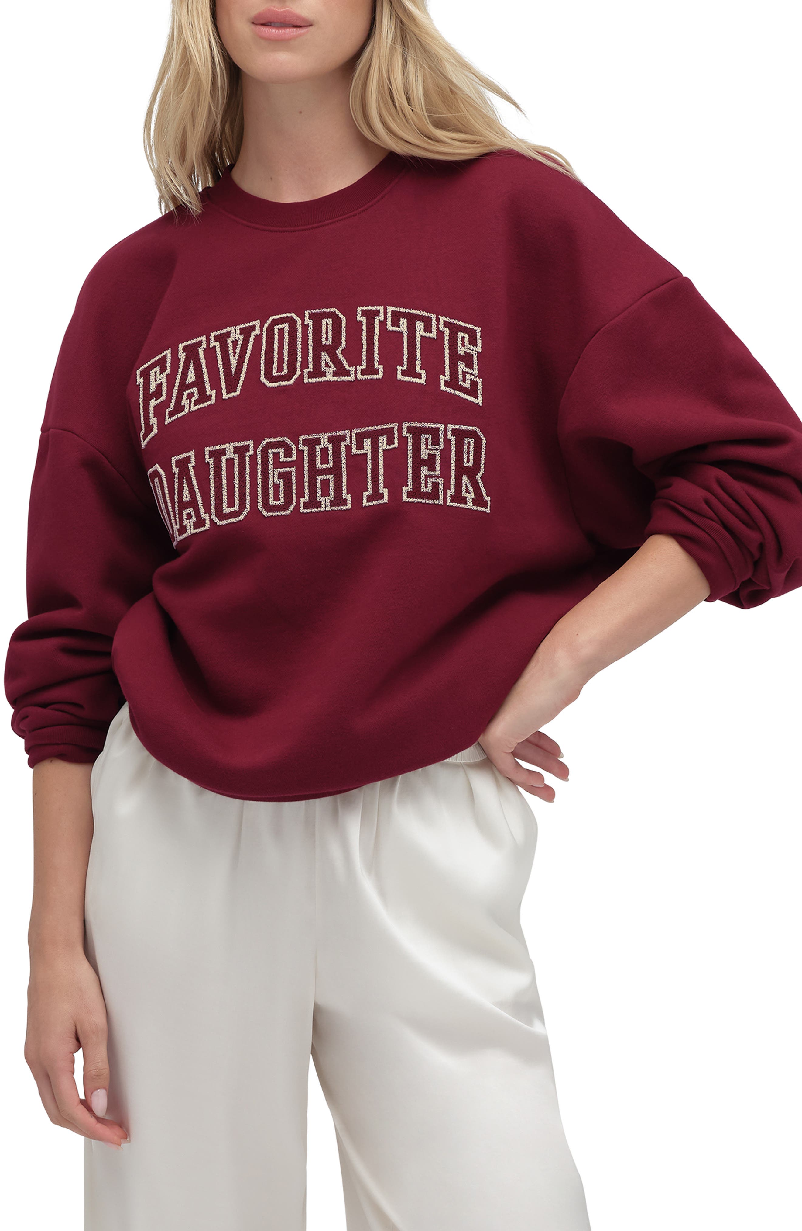 Favorite Daughter The Collegiate Embroidered Graphic Sweatshirt