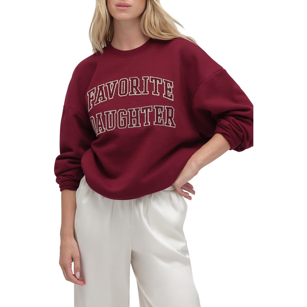Favorite Daughter The Collegiate Embroidered Graphic Sweatshirt In Red