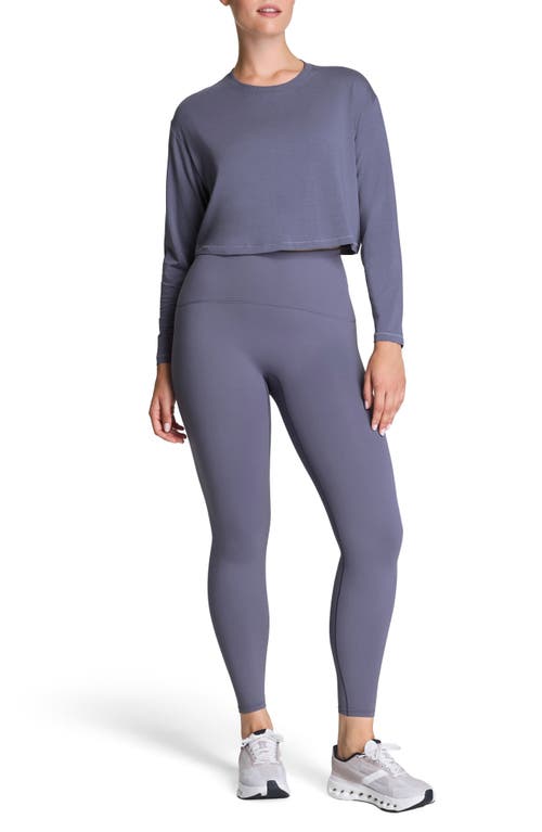 Spanx ® Outpace Crop Long Sleeve Top In Blue