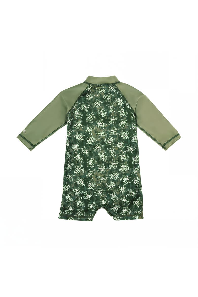 Long Sleeve Swim Romper, Alternate, color, Turtle Cove
