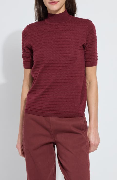 Lottie Mock Neck Short Sleeve Sweater