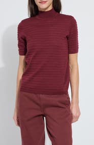 Lysse Lottie Mock Neck Short Sleeve Sweater