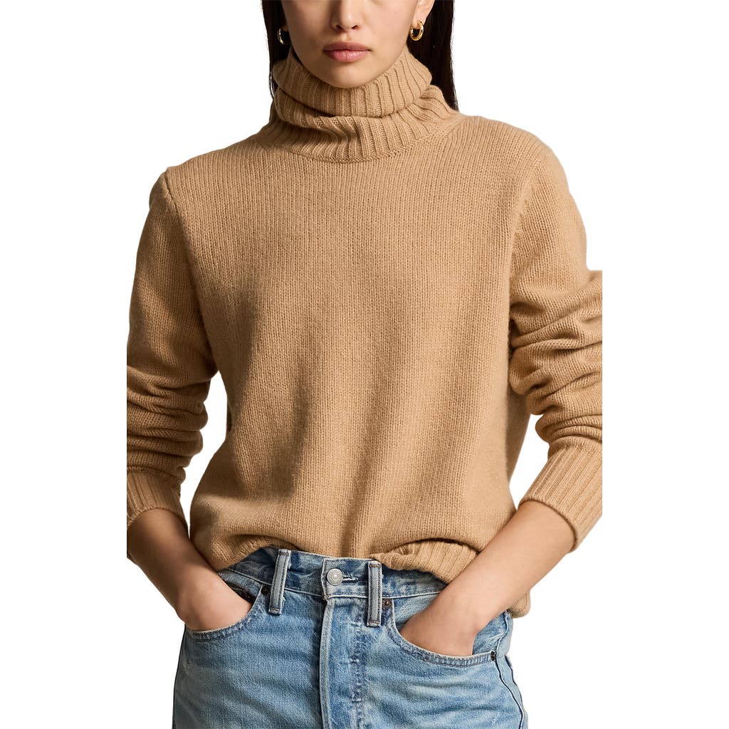 Polo Ralph Lauren Wool Turtleneck Sweater In Brown