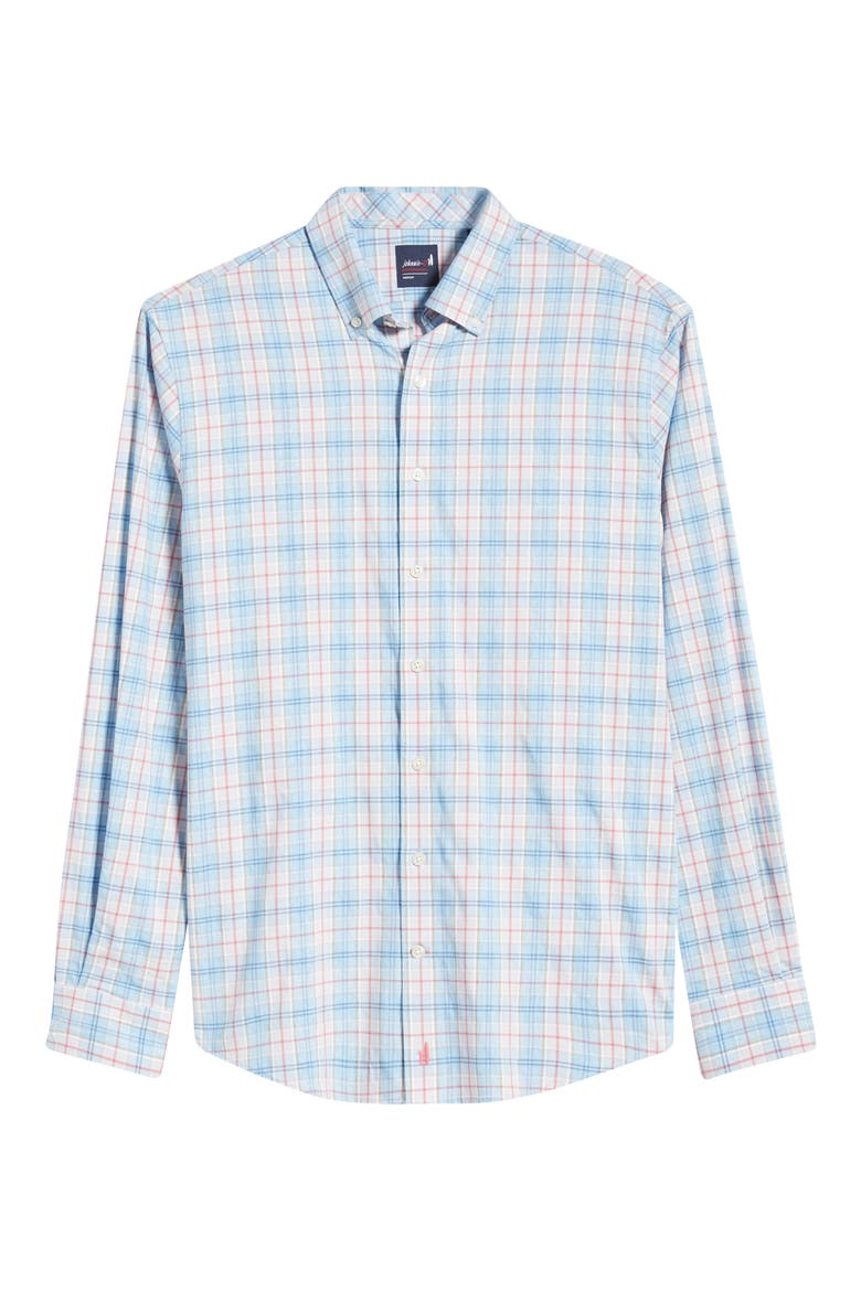 Lanes Plaid Button-Down Shirt, Alternate, color, MALIBLU