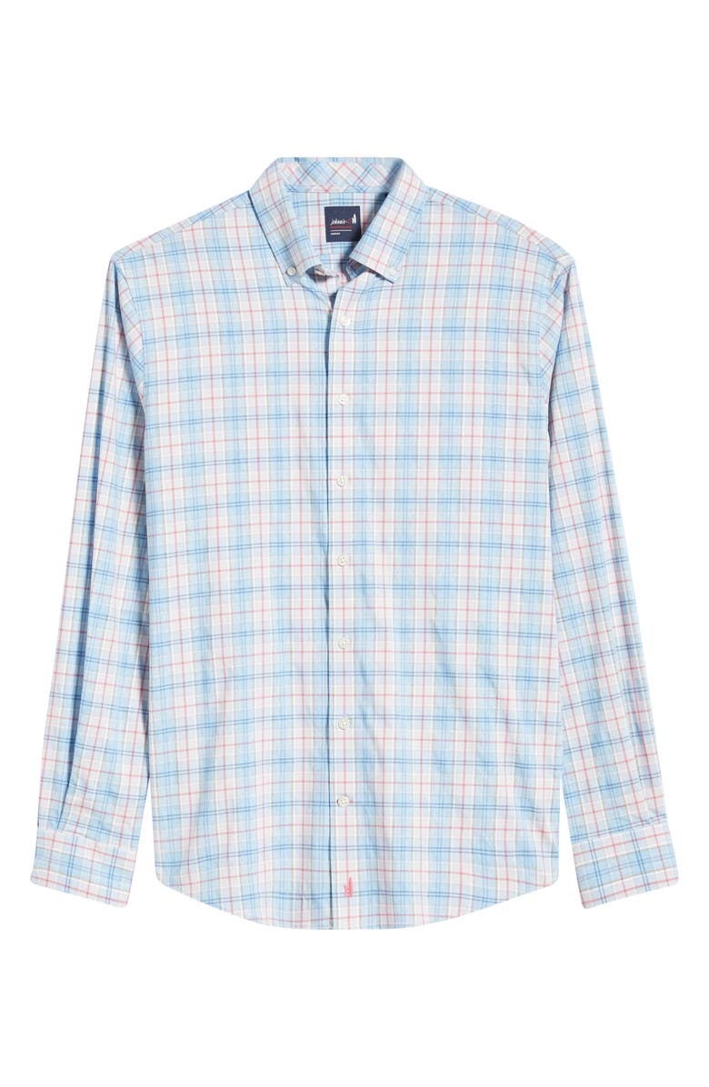 johnnie-O Lanes Plaid Button-Down Shirt, Alternate, color, Maliblu