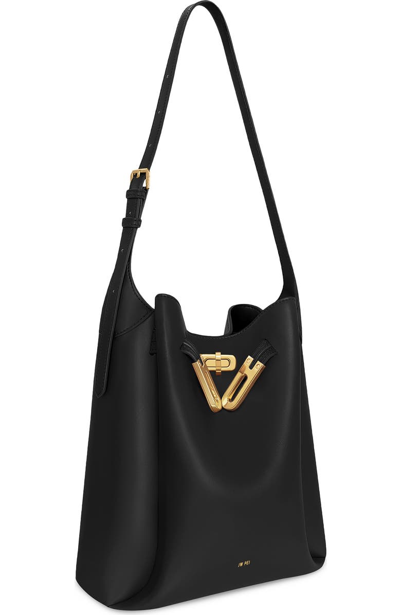 JW PEI Charlene Double Buckle Shoulder Bag, Alternate, color, Black