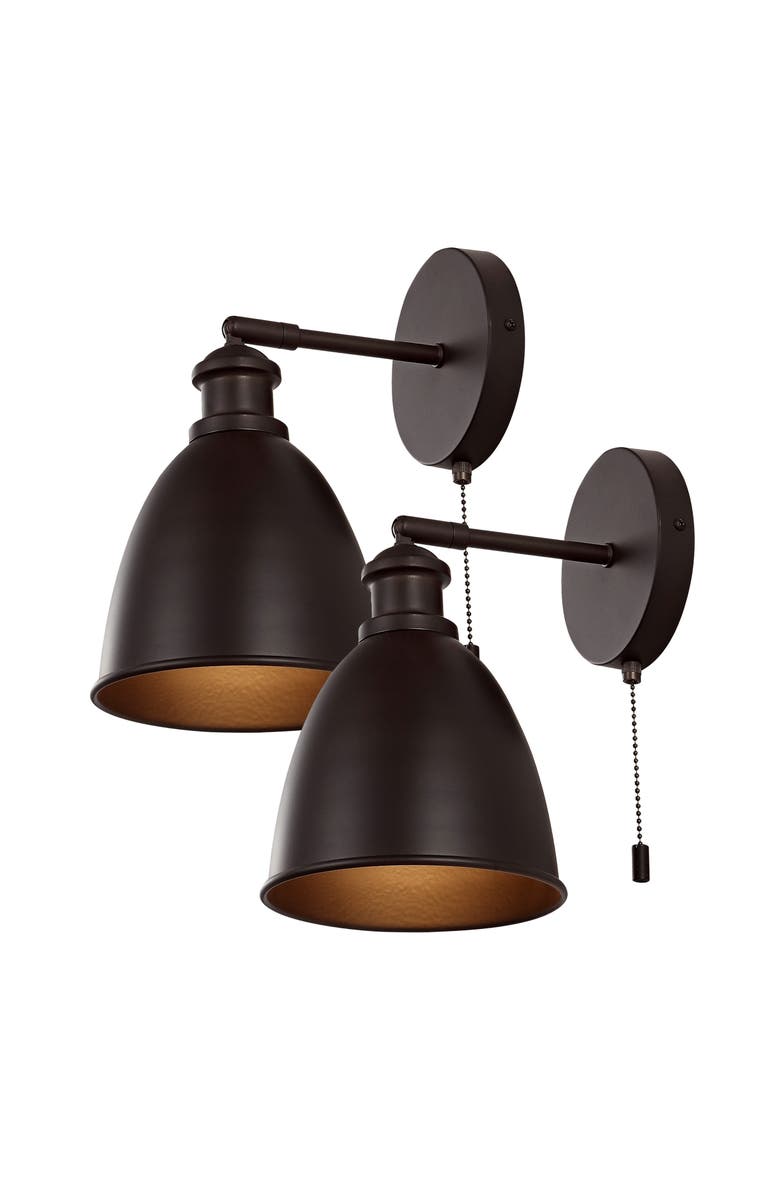 JONATHAN Y Hudson 1-Light Farmhouse Bohemian Iron LED Sconce, Main, color, Oil Rubbed Bronze