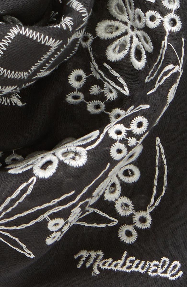 Madewell Embroidered Floral Eyelet Organic Cotton Bandana, Alternate, color, 