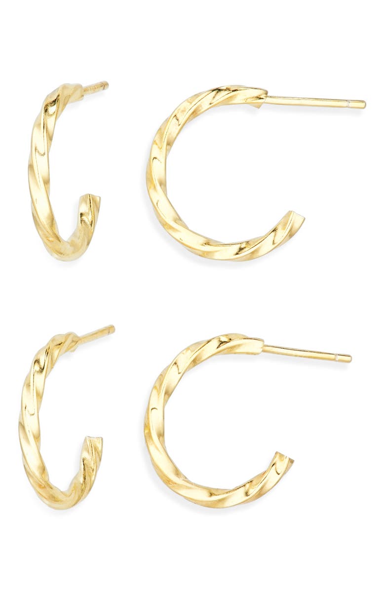 ARGENTO VIVO 2-Pack Twisted Hoop Earrings, Main, color, Gold