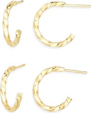ARGENTO VIVO 2-Pack Twisted Hoop Earrings