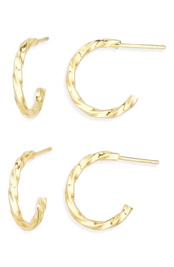 Argento Vivo 2-pack Twisted Hoop Earrings