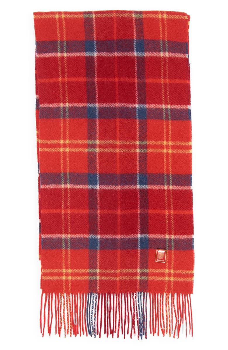 Barbour Tig Plaid Lambswool Scarf, Alternate, color,