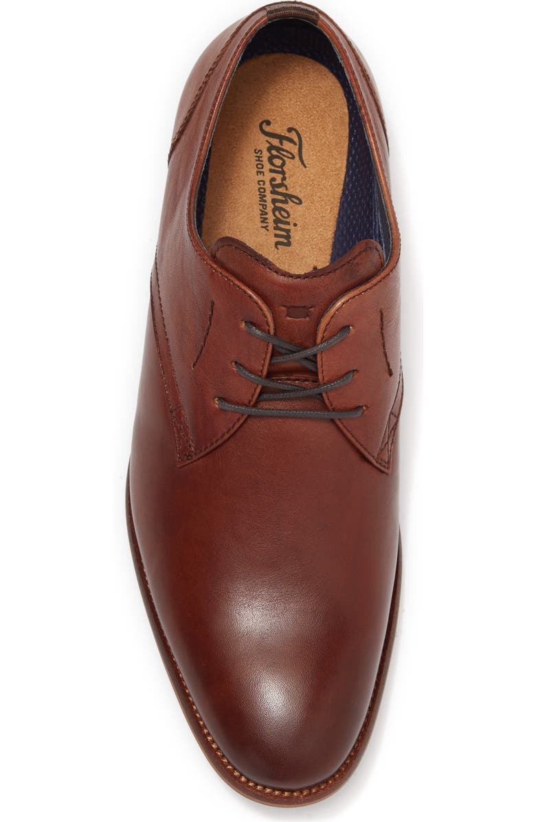 Florsheim Fermo Plain Toe Leather Derby, Alternate, color, Cognac