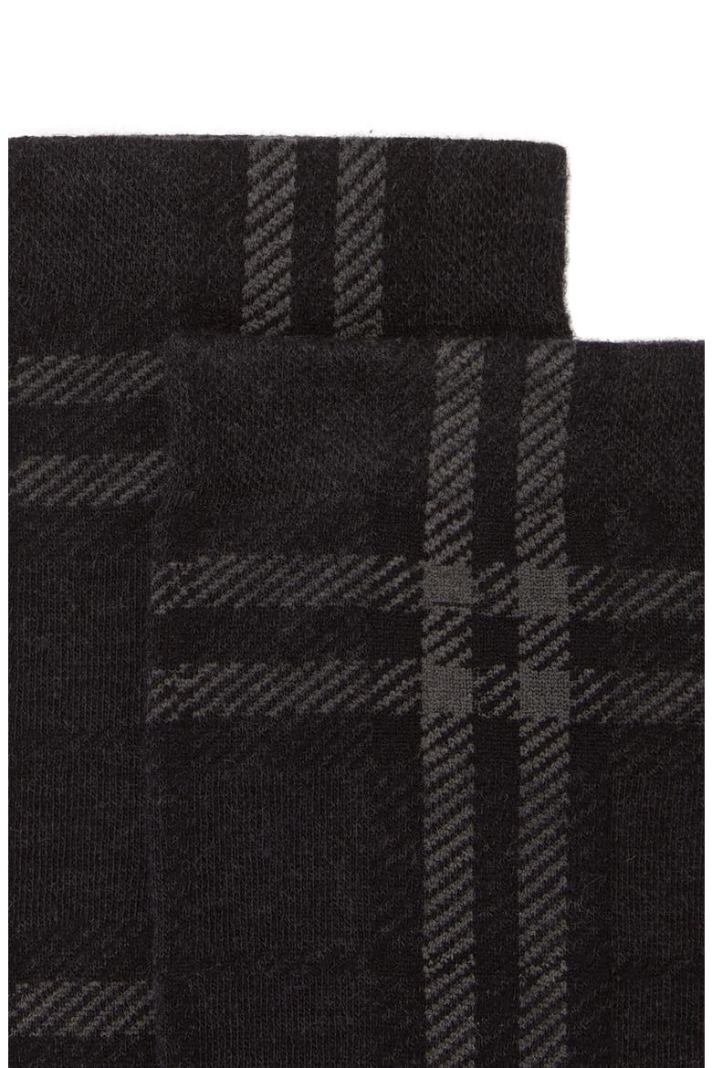 Check Ankle Socks, Alternate, color, DARK CHARCOAL