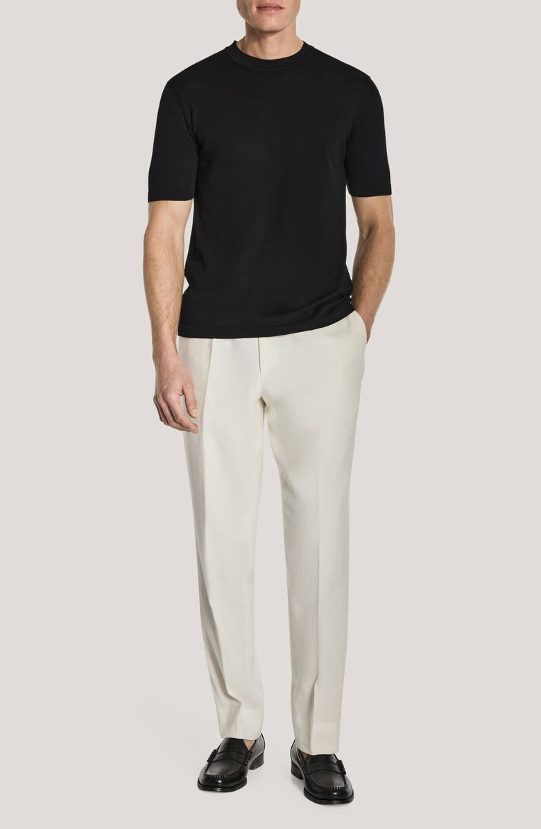 Jack Victor Wellington Cotton & Silk Crewneck T-Shirt, Alternate, color, Black