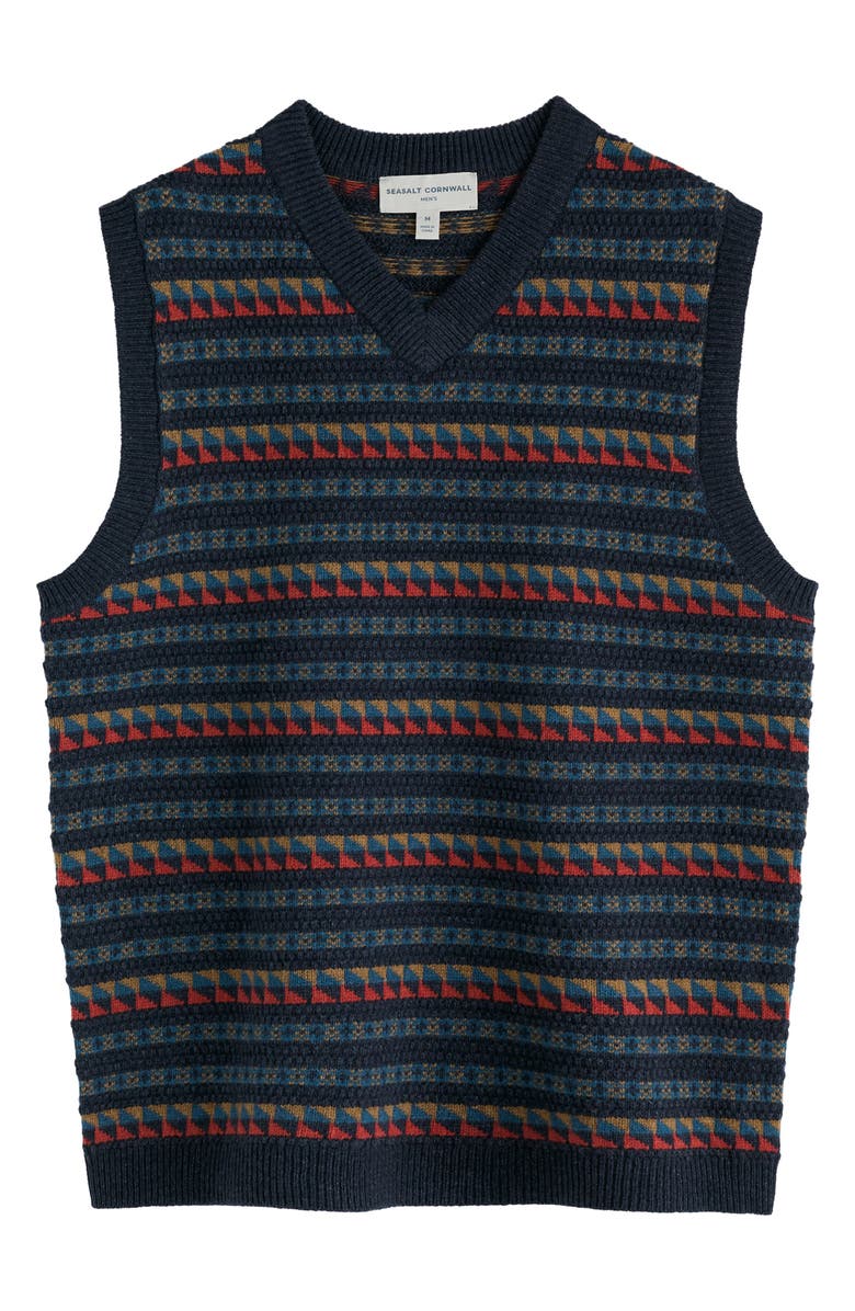 Seasalt Cornwall Walt Fair Isle Wool Blend Vest, Alternate, color, 