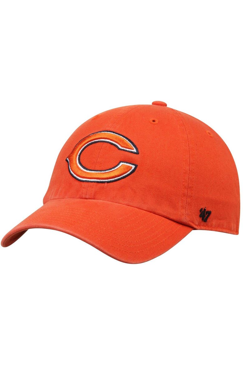 Men's '47 Orange Chicago Bears Clean Up Adjustable Hat, Main, color, Orange
