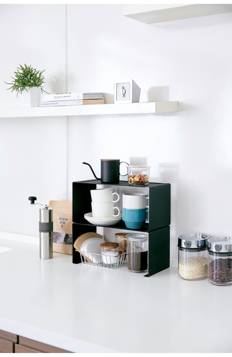 Yamazaki Stackable Countertop Shelf, Alternate, color, Black