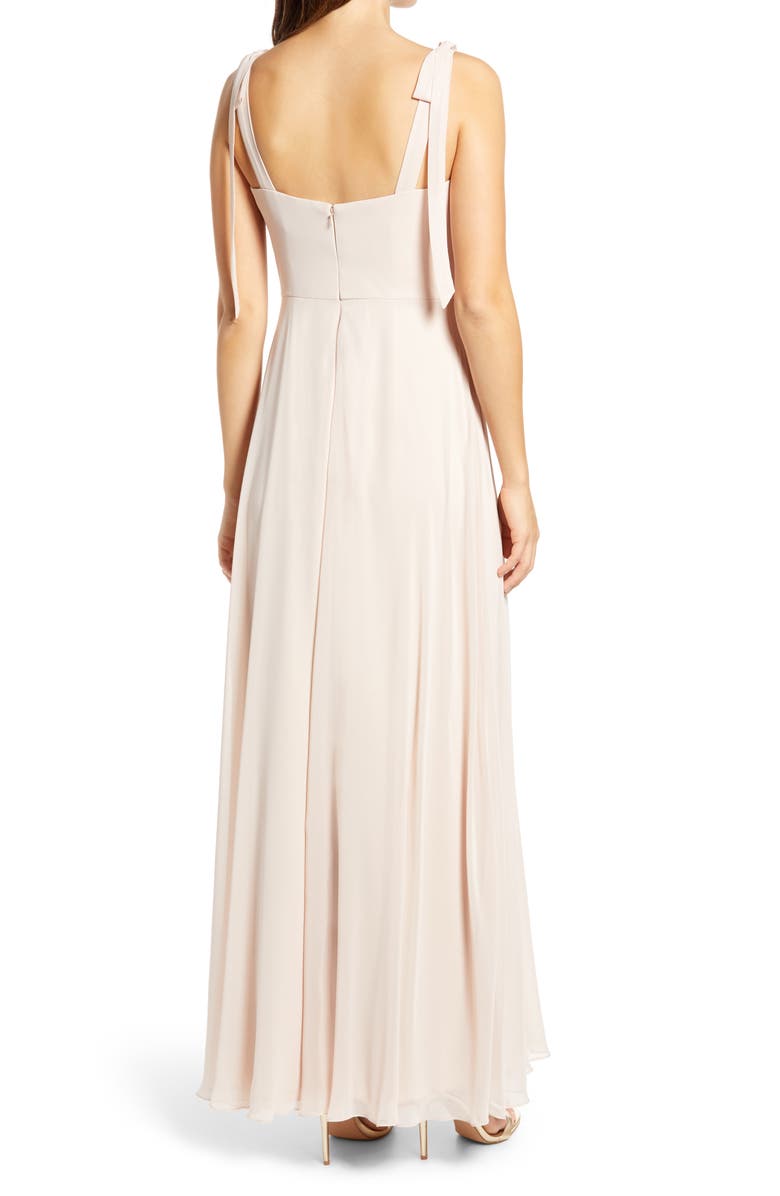 Dessy Collection Shoulder Tie Chiffon A-Line Gown, Alternate, color,