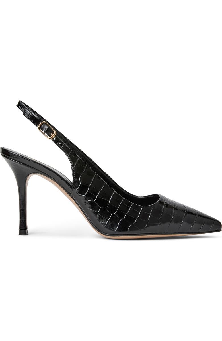 Bruno Magli Pamela Pointed Toe Slingback Pump, Alternate, color, Black/ Croc