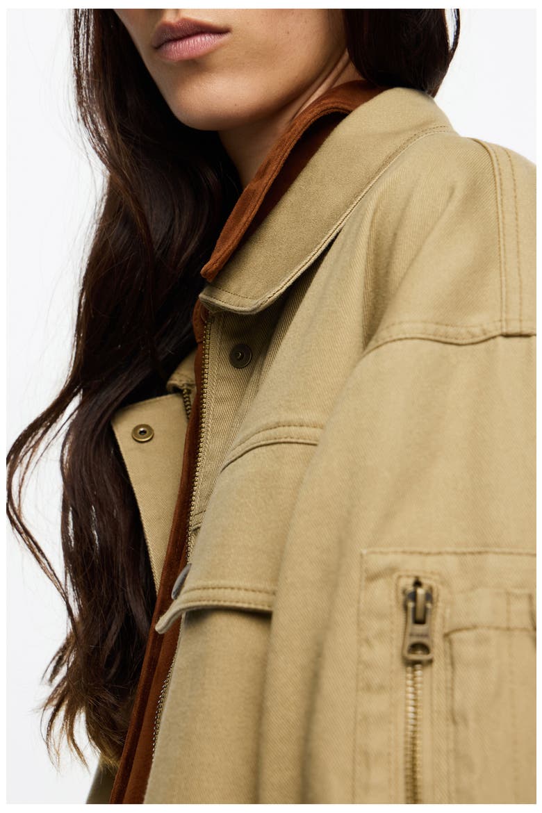 Cotton Drawstring Waist Jacket, Alternate, color, KHAKI