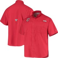 Columbia Men's Columbia Scarlet Ohio State Buckeyes Tamiami Omni-Shade Button-Down Shirt