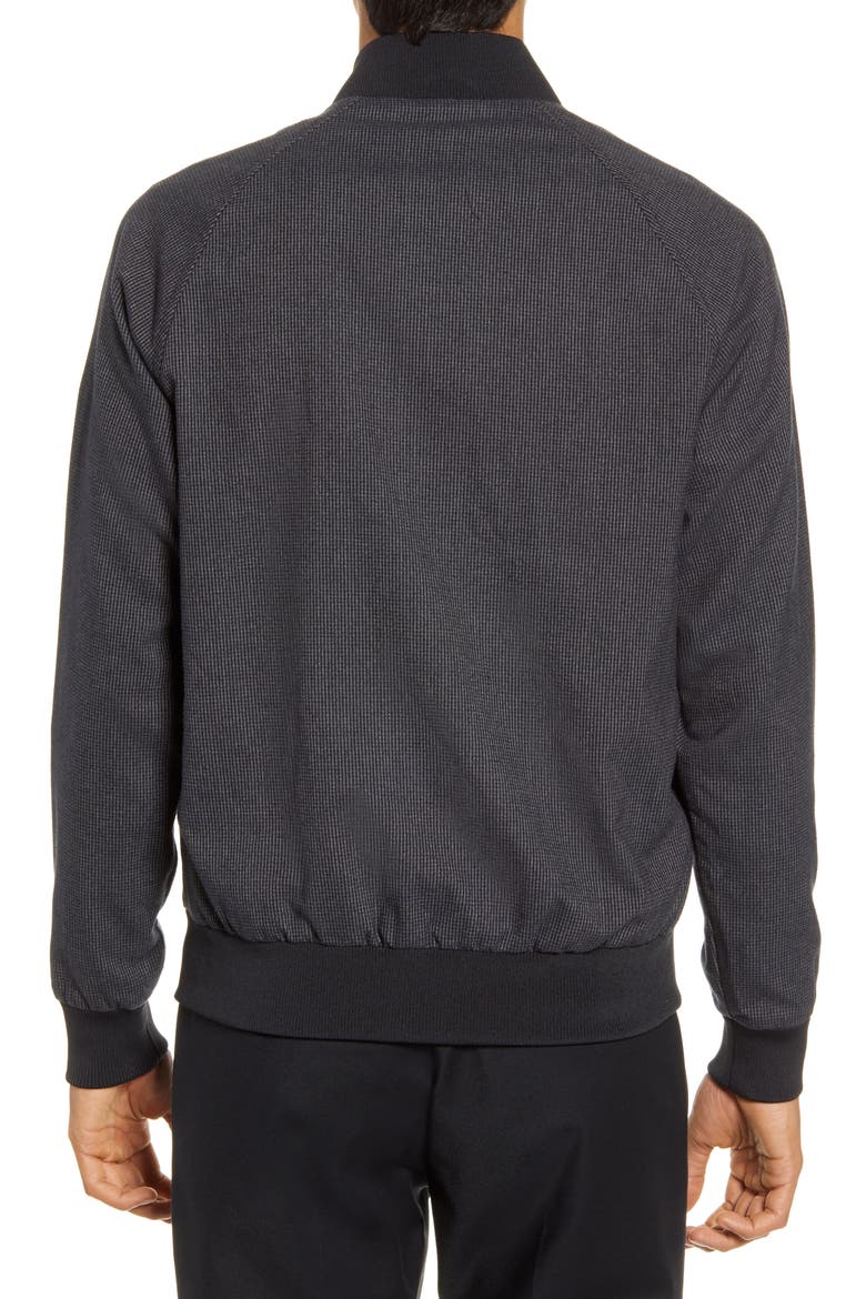 Slim Fit Houndstooth Bomber Jacket, Alternate, color, GUNMETAL
