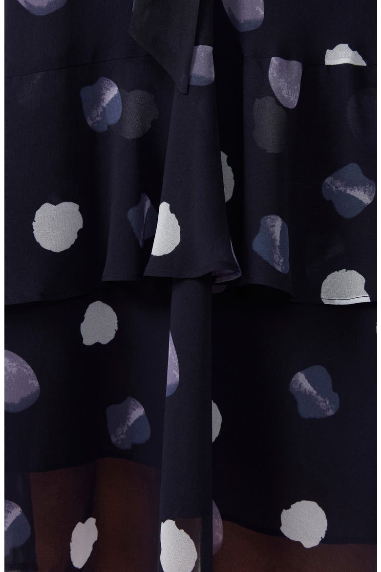 Begin Again Long Sleeve Faux Wrap Dress, Alternate, color, NAVY/ MILK