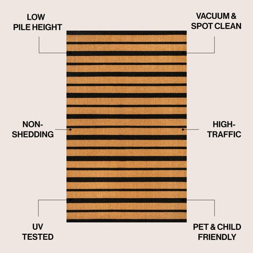 Jonathan Y Peater Classic Casual Commerical Natural Coir Indoor/outdoor Mat In Black