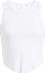 Good American Lightweight Crop Stretch Cotton Rib Racer Tank