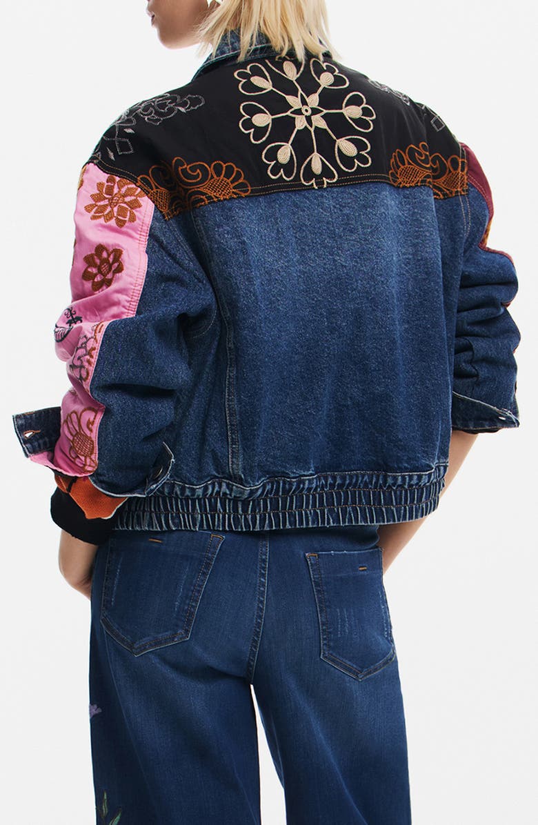 Desigual Madrid Patchwork Denim Jacket, Alternate, color,